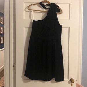Black one shoulder Shoshanna Dress with bow detail